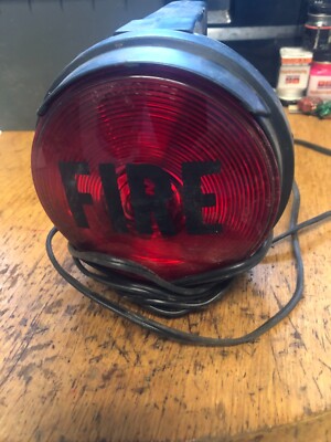  VINTAGE RED LIGHT 12V FIRE TRUCK SHOW-ME w Magnetic Mount 