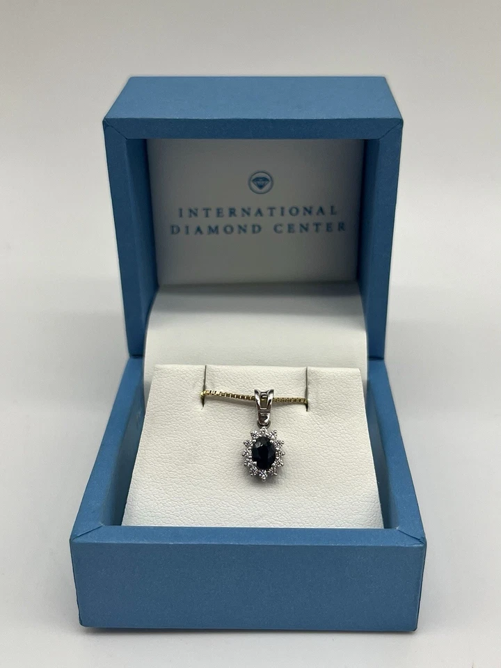 古董蓝宝石和尖晶石光环吊坠,0.63 克拉 14K 金色 — 第 2/4 张图片