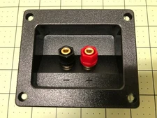 Speaker Terminal Cup Gold 5-Way Binding Post High Power - Rectangular - NEW