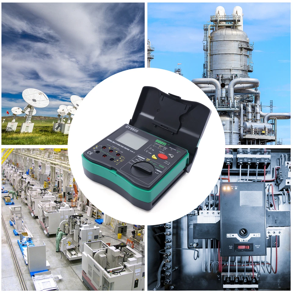 Medidor de resistencia digital probador de aislamiento de tierra de 0,01 a 2000 ohmios DY5500 Foto 2 de 4