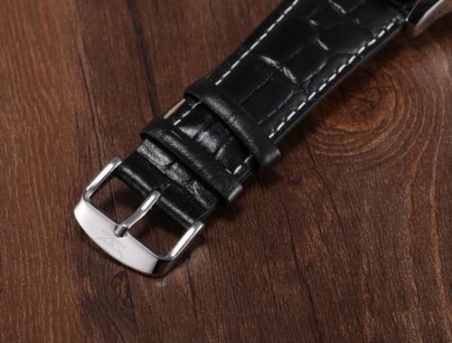 Reloj Mecánico Automático de Lujo Jaragar Cuero Negro Blanco Cara Clásico Nuevo - Imagen 11 de 35