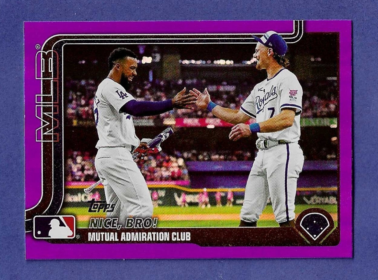 2025 Topps Series 2 Baseball Card - Bro Mutual Admiration Purple Foil #/250