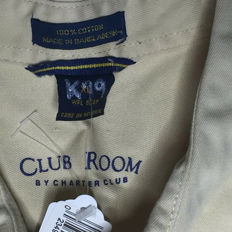 Charter Club Room Mens Button Up Long Sleeved Collared Shirt Yellow Size XL - Image 3 of 4