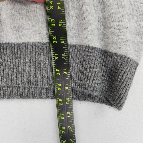Topshop Sweater Womens 6 Gray Striped Cropped Crew Neck Casual Lightweight - Picture 5 of 9