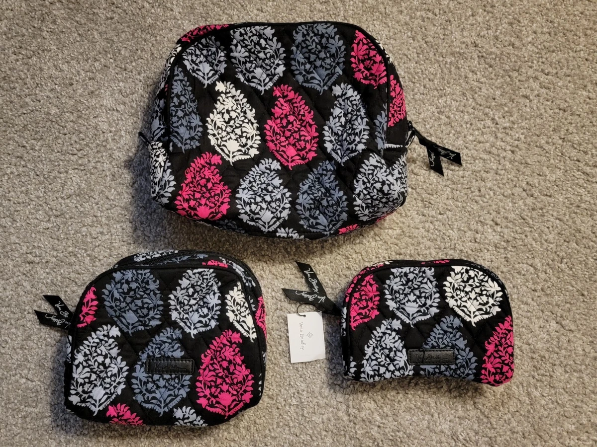 Vera Bradley Northern Lights Zip Large Medium & Small Cosmetic Makeup Bag  Set