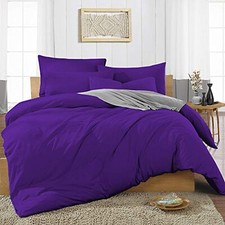 1000 OR 1200 TC 100 Cotton Duvet Collection Select Item  Size Purple Solid