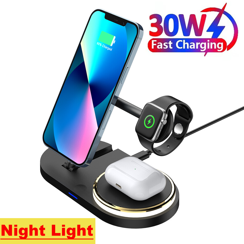 Wireless Charger Dock Charging Station 3 in 1 For Apple Watch iPhone 16 15 14