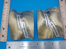 2 Packs Vtg 60s 'Fashion' Hair Accessories By: Caravan Ivory Rectangular Z767