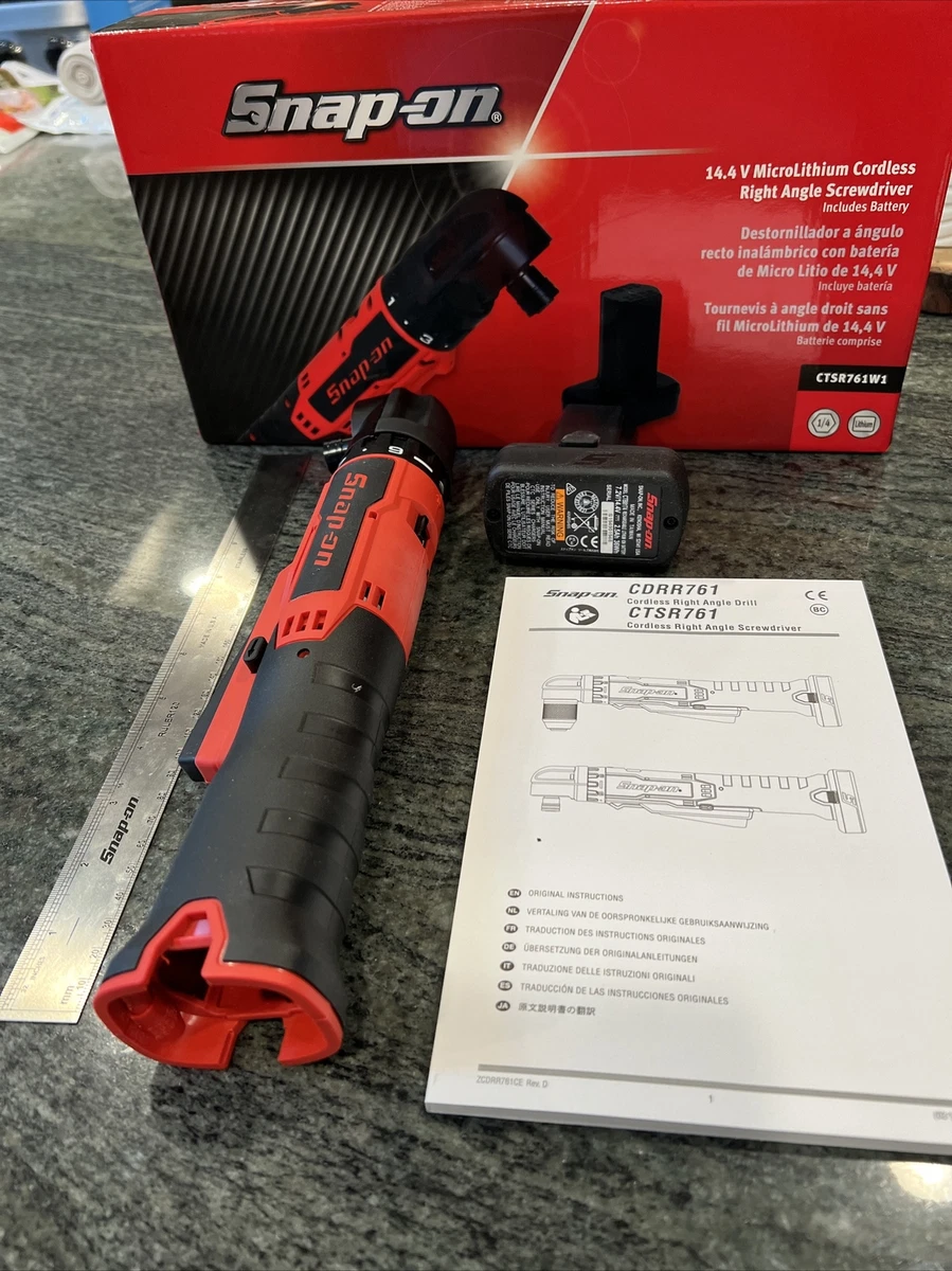 Snap On ctsr761w1 14.4 micro lithium right angle screwdriver one