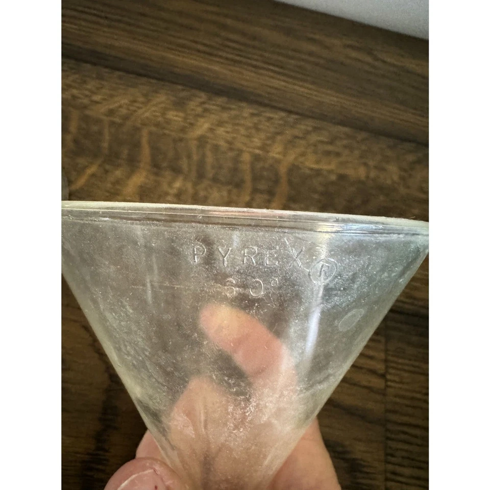 Juego de 2 embudos de vidrio vintage Pyrex y Kimax Foto 3 de 4