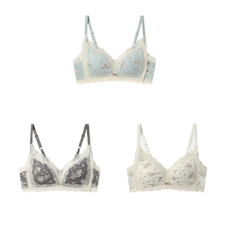 Brasieres y Floral Viscosa Bra Sets para Mujeres