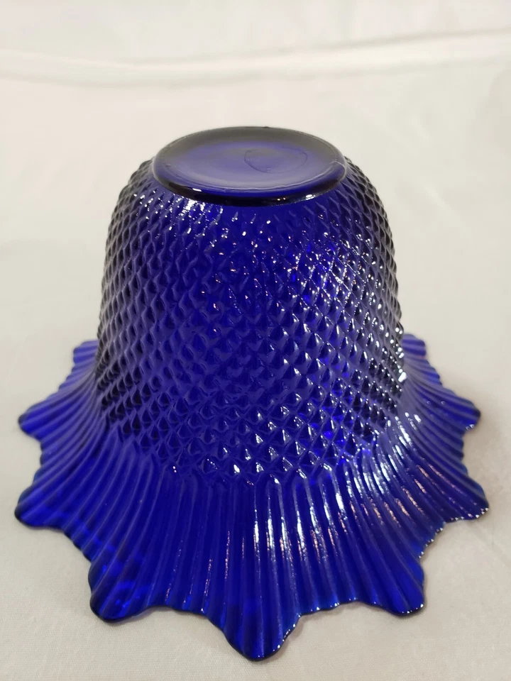 Florero con candelabro vintage azul cobalto Foto 4 de 4