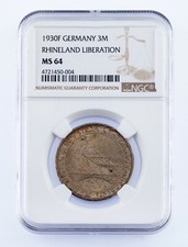 1930-F Germany 3 Mark Rhineland Liberation Graded by NGC as MS-64 KM #70