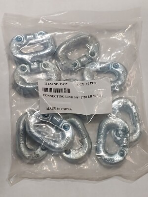 1 pack of 10 Chain 3/8'' Connecting Link 2750 LB W.L.L Hammer C-link 33927