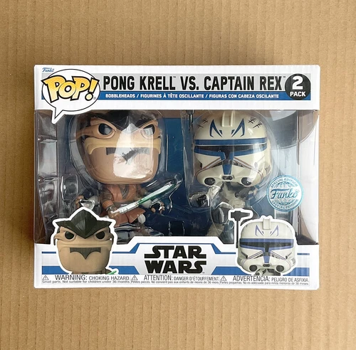 Funko Pop Star Wars Pong Krell Vs Captain Rex 2-Pack + Free Protector