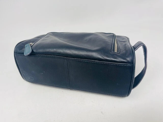 Ted Baker Clings Toiletry Wash Bag Black Leather Unisex Makeup Travel Bag Zip - Image 4 of 4