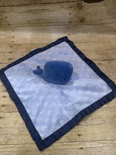 Cloud Island Blue Whale Anchors Security Blanket Lovey Satin 13X13