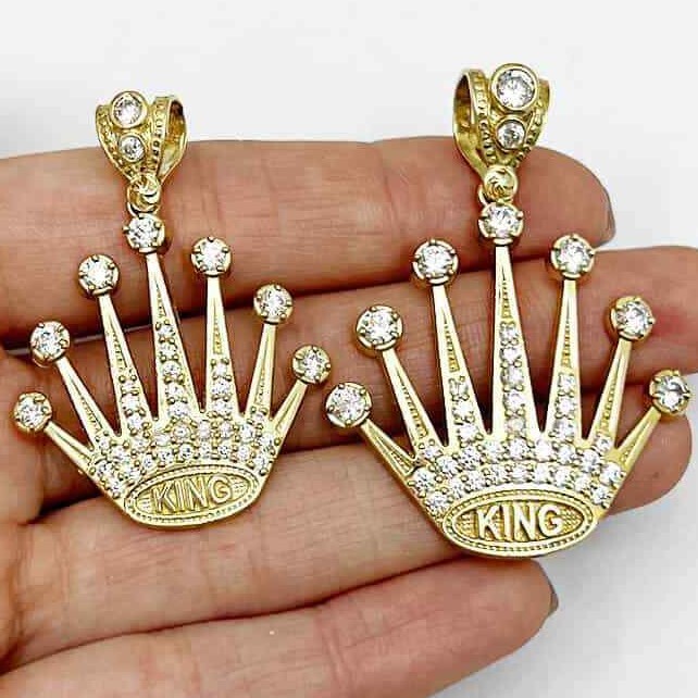 10K Yellow Gold CZ King Crown Pendant 1.6 10K Yellow Gold CZ King Crown Pendant 1.6