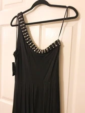 INC International Concepts Dress Black One-Shoulder Women Sexy NWT L Large