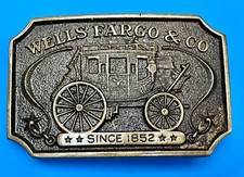 Wells Fargo And Co Stagecoach Vintage Official De112 Collectors 1973 Belt Buckle