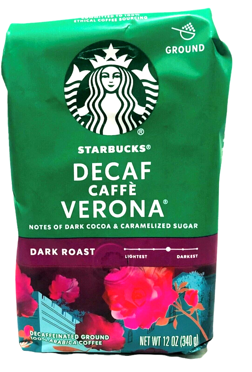 Starbucks Caffe Verona Decaf Dark Roast Ground Coffee 12 oz | eBay