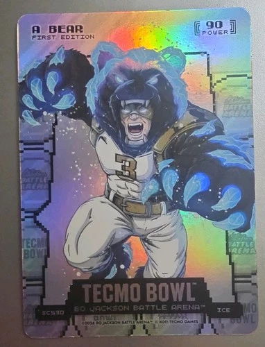 2026 Bo Jackson Battle Arena Tecmo Bowl A BEAR BOBBY HEBERT Endzone Ice 90 POWER