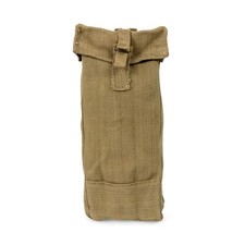 Original Belgian Army Canvas Pouch-Large - Used- Khaki- Genuine Military Surplus