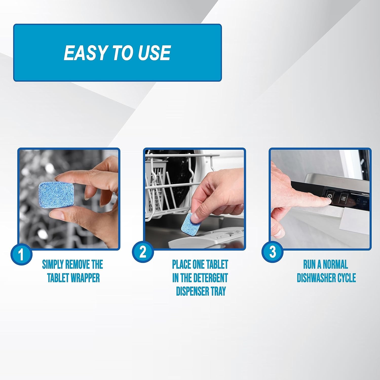 Dishwasher Cleaner Tablets 24 Count, Fragrance Free, Deep Cleaning Descaler Pods