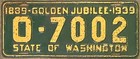 1939 Original Washington License Plate -  Walla Walla County — photo 1