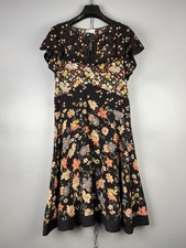 Red Valentino Womens Luxury Silk Multicolor Floral Short Sleeve Dress Size 44
