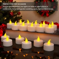 24 Pack LED Tea Lights Battery Operated Flickering Flameless Candles Warm White
