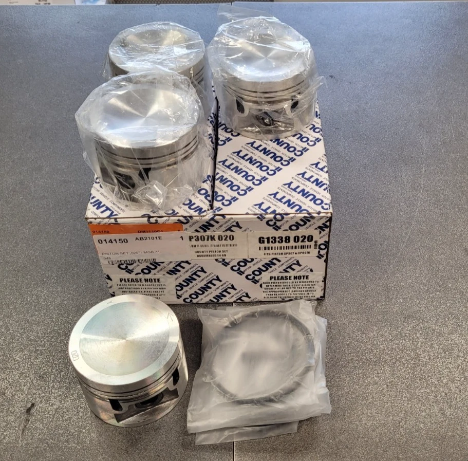 MG 12H 5161 +020 MGB PISTONS (3 RING TYPE PUSH FIT GUDGEON PIN) - Photo 1/1