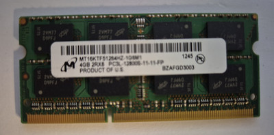 Micron Notebook RAM 4GB 2Rx8 PC3L-12800S So-Dimm DDR3 1,35V MT16KTF51264HZ-1G6M1
