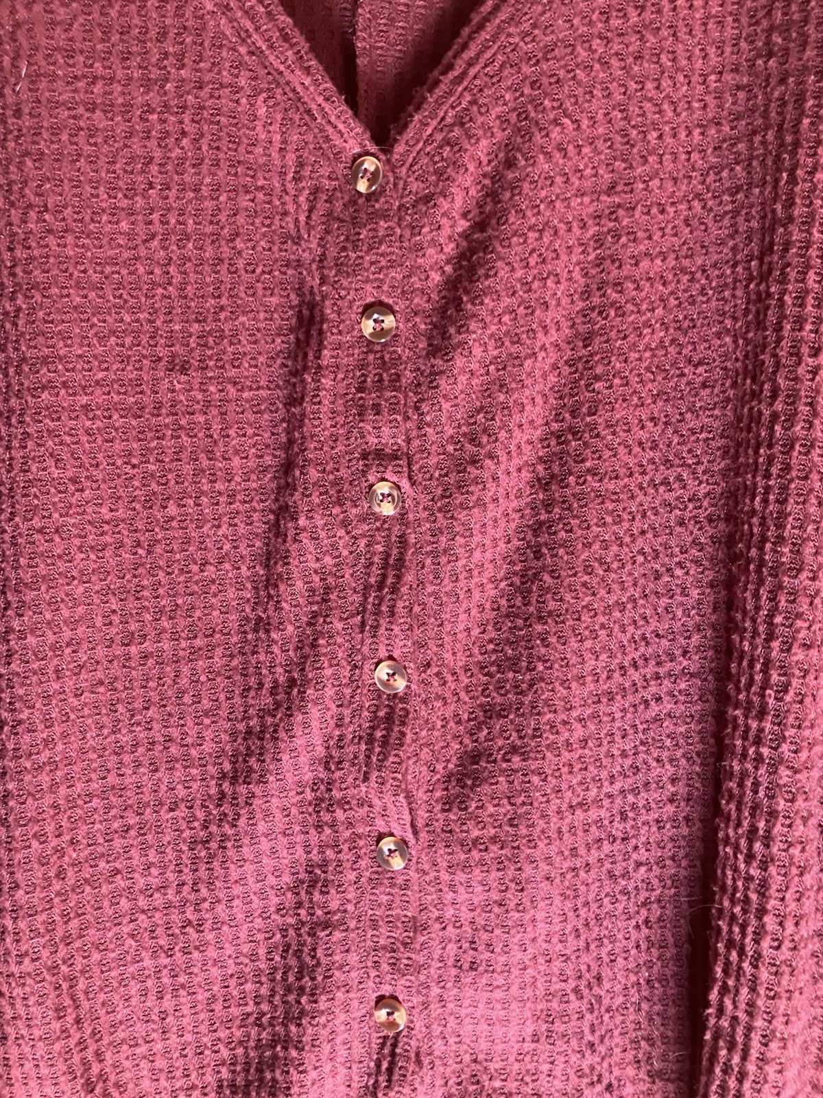 Justify Plus Size 2X LS Button Down Waffle Knit V… - image 2