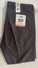 Men's Dockers Signature Go Khaki 38x30 Slim Fit Flat Front Pant Gray NWT