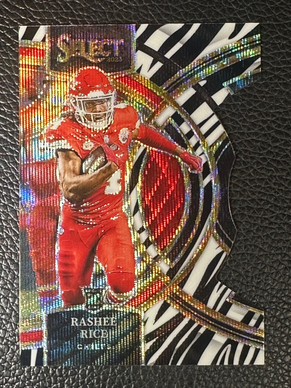 2023 Panini Select Zebra Prizm Die Cut #132 Rashee Rice RC Rookie