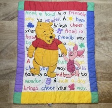 VTG 1996 Winnie the Pooh Piglet Baby Children s Comforter Quilt Red Calliope EUC