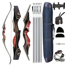 PMZ 60" Recurve Bow Set for Hunting & Target Shooting 45lbs Takedown Design