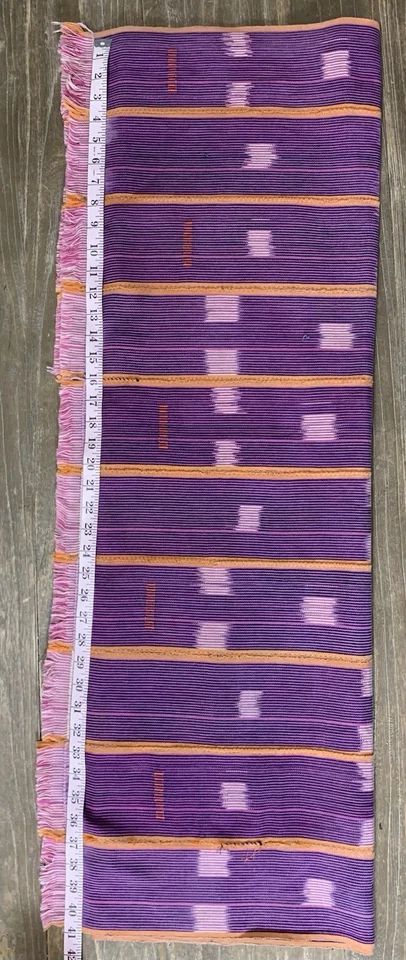 Винтажная африканская грязевая ткань фиолетовая оранжевая окрашенная богемная плед 56 x 41 дюйм ручной работы - Изображение 2 из 4