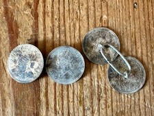  Pair Of Unusual Antique Silver Empress Victoria Two Anna India Coin Cufflinks