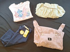 Lot Of 10/12 Girl's Clothing One Pant, Dress Overalls, Skirt, Long Sleeve Shirt