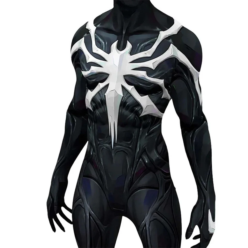 Men's Black Spider-Man Symbiote Suit Cosplay Zentai Suit Adult Sizes - Image 3 of 4