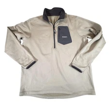 Simms Pullover Mens Large Olive Polartec Power Dry Quarter Zip Fleece Fishing