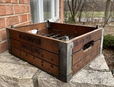 Meadowmoor Al Capone 1940s Wooden Milk Crate With Metal Wood Chicago Dairy Rare
