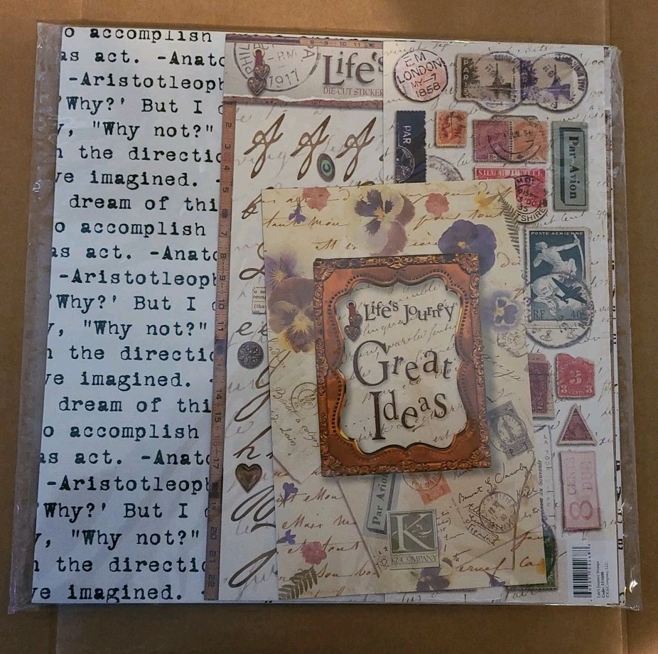 K & Company Scrapbook Album 12x12 & Life's Journey Stamps Lot 
