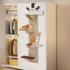 4-Levels Door Hanging Cat Climber Door Mounted Cat Tree Tower for Space Saving