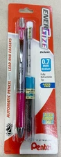 NEW Pentel EnerGize Deluxe .7mm Mechanical Pencil Pink w/Lead & Eraser Refills