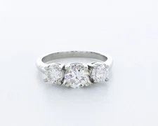 2.5ct Lab-Created Diamond D/VVS1 Round Platinum Straight Band Engagement Ring
