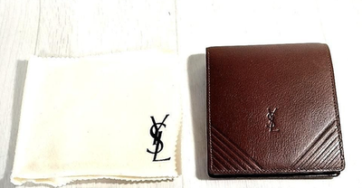 Yves Saint Laurent Logo Embossed Bifold Wallet Purse Leather Men's