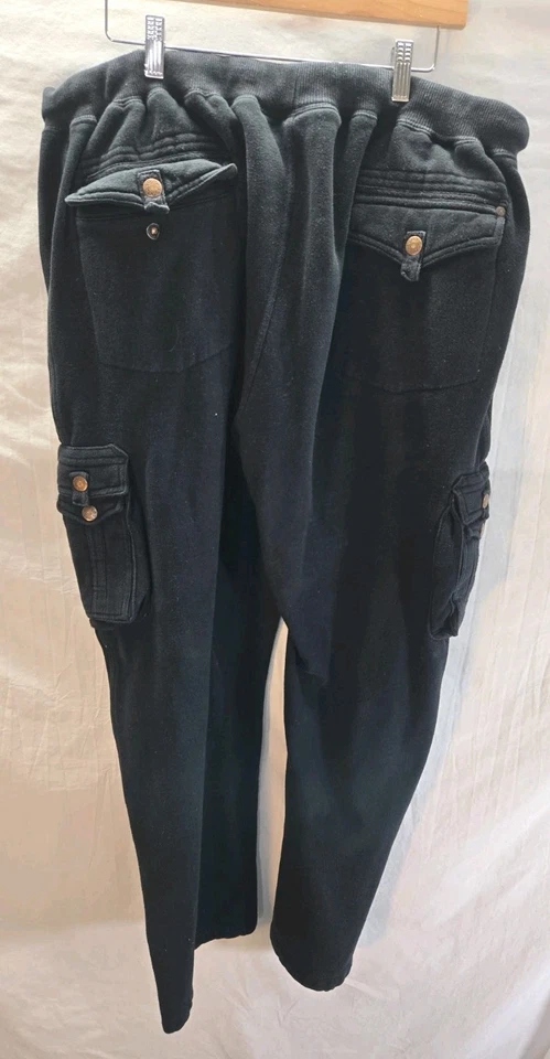 Pantalones deportivos cargo Coogi para hombre talla 4X bordados negros pierna recta 42X31 Foto 3 de 4